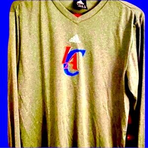 ADIDAS • LA Clippes NBA Basketball Long Sleeve T-Shirt EUC Large